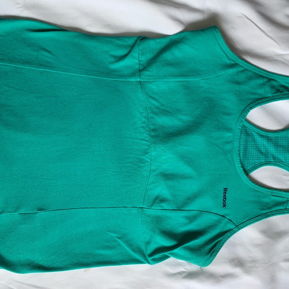 REEBOK | sleeveless athletic tank, green, Medium, supportive